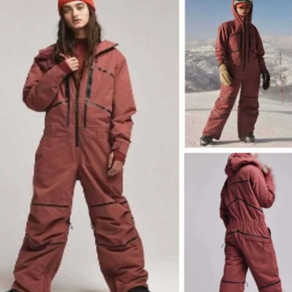FREE PEOPLE x FP MOVEMENT INSIDE EDGE ONE-PIECE SNOW SKI SUIT - SIZE M